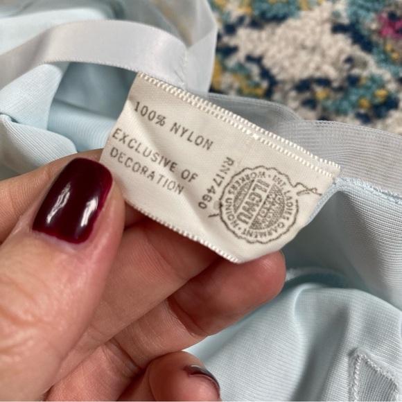 Vintage 60s Aristocraft by Superior Pastel Blue Sheer Nylon Lingerie Slip Dress - Picture 8 of 8